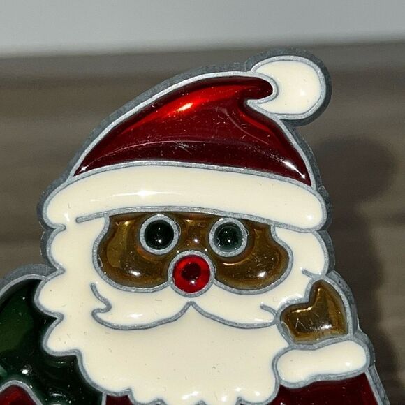 Christmas Santa Holiday Night Light Cover Stained Glass Style Clip On - Picture 7 of 8